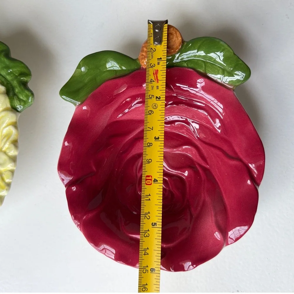 Vintage Ceramic Fruit Floral Bowls Set of 4 Watermelon Rose Daisy Hydrangea 6 in
